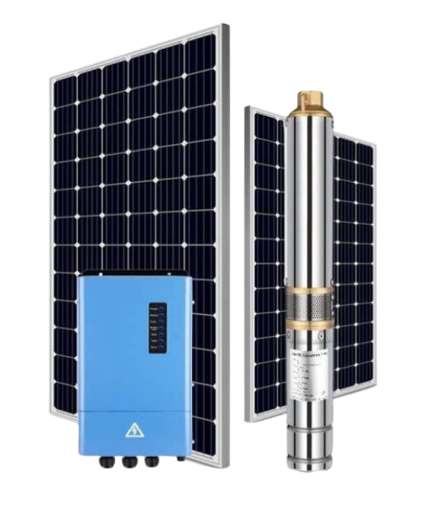 Pompe Solaire Submersible avec Panneaux 100m